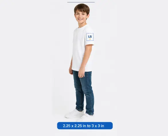 Left Sleeve Youth Sizing Guide